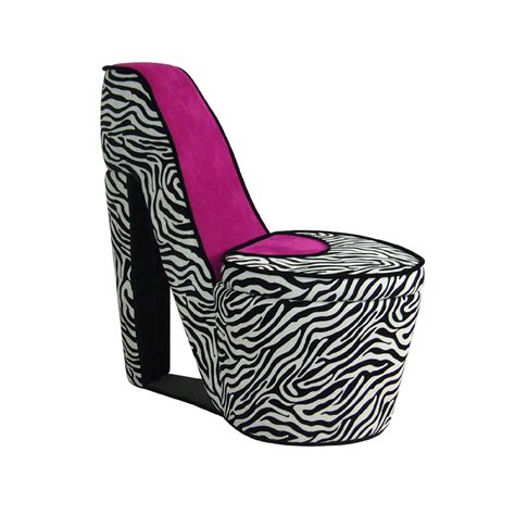 high heel chair zebra print
